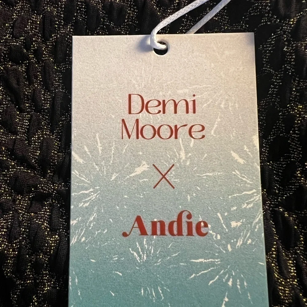 Andie x Demi Moore Swim‎ The Tropez Bottom Black and Gold NWT Size Large